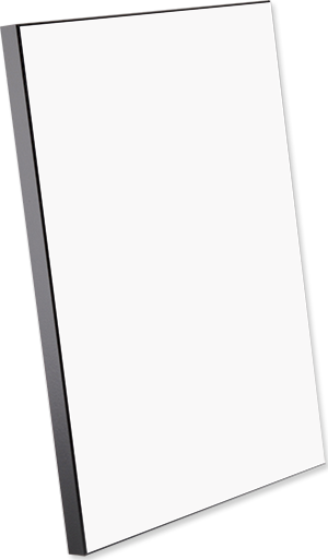 ChromaLuxe MDF 8  x 10  Gloss White Wood Photo Panel with Black Edge, Kickstand, and Keyholes Case of 14 For Sale